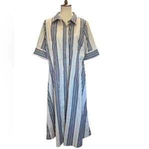 Rachel Zoe Striped Long Sleeve Dress in Navy and White